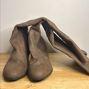 Indigo Brown Over the Knee Boots